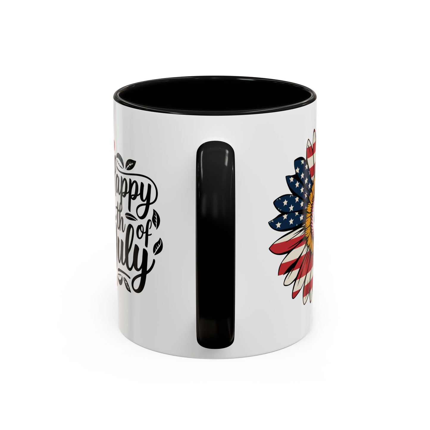 4th of July Mug - Happy 4th of July Sunflower USA Flag