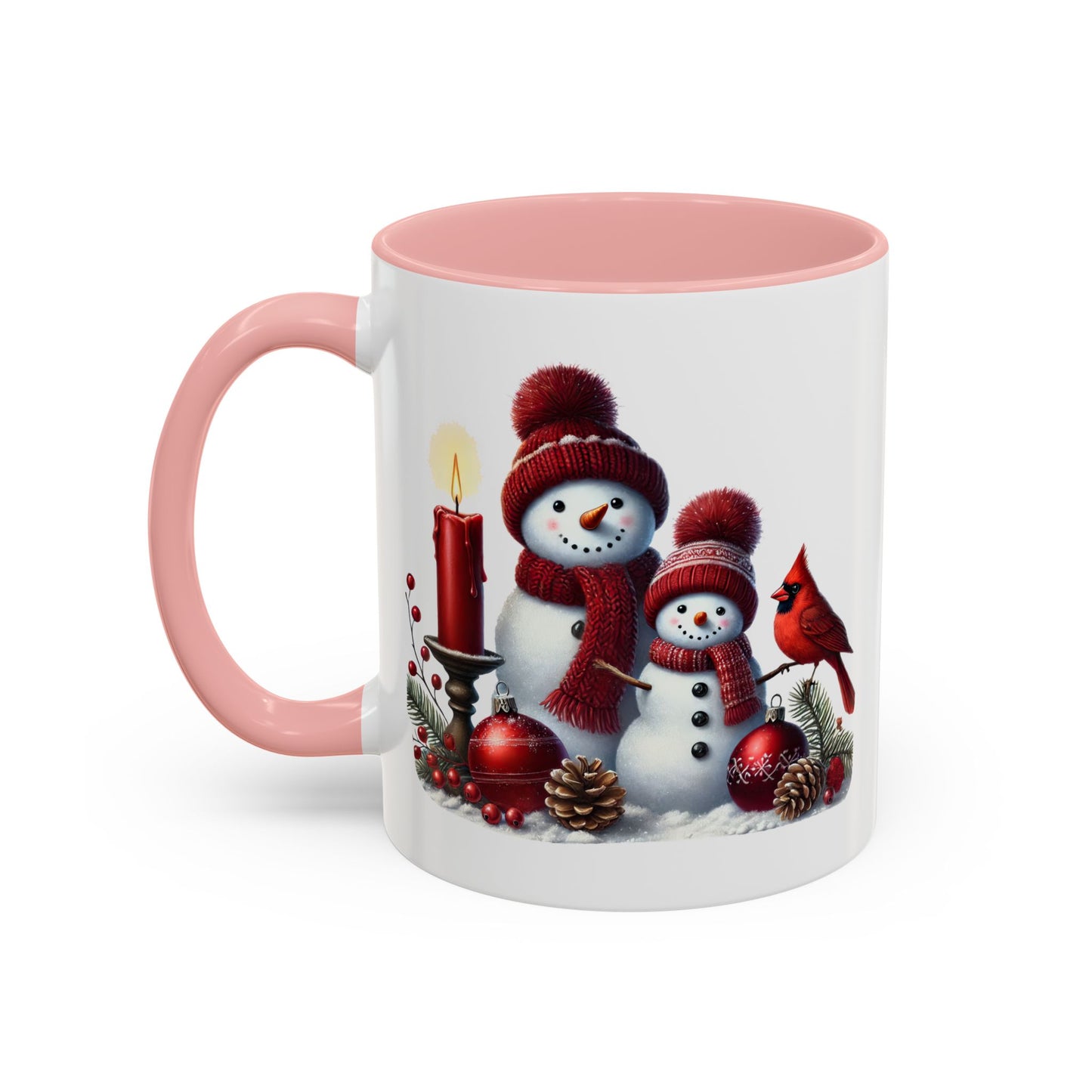 Christmas Mug - Burgundy Snowman Family
