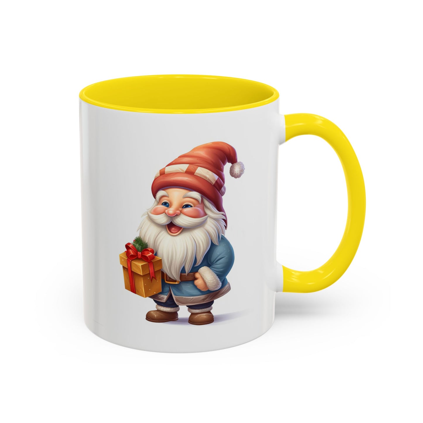 Christmas Mug - Old Gnome with Present