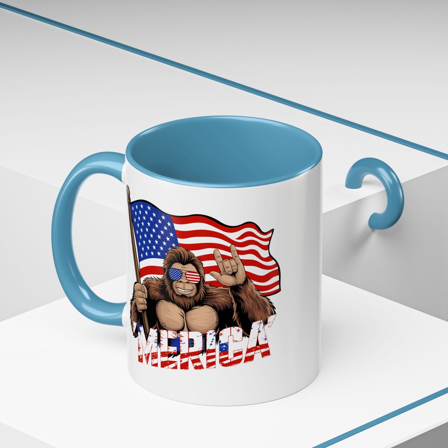 4th of July Mug - Bigfoot USA Flag