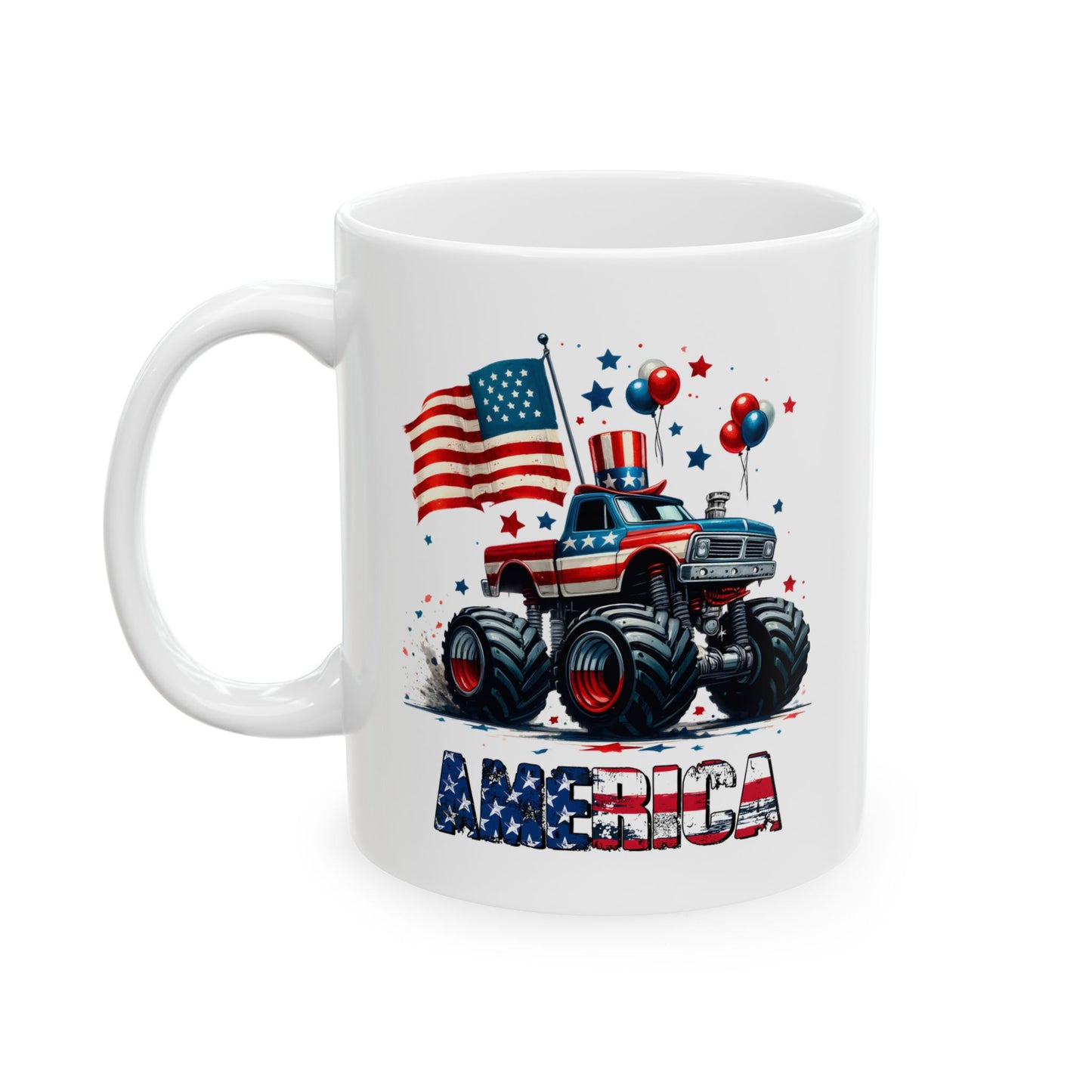 4th of July Mug - America Monster Truck