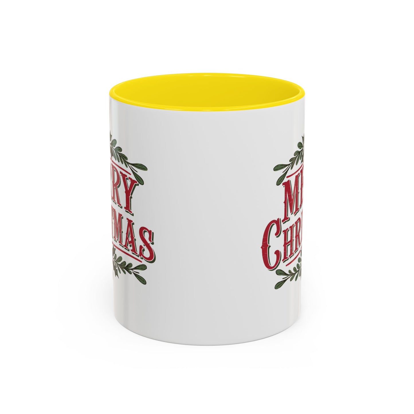 Christmas Mug - Merry Christmas Maroon Text Ornament Decorations