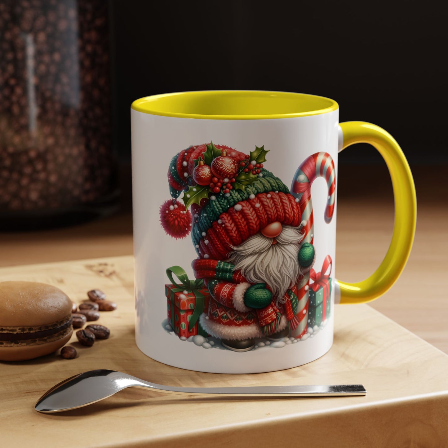 Christmas Mug - Gnome Candy Cane and Presents