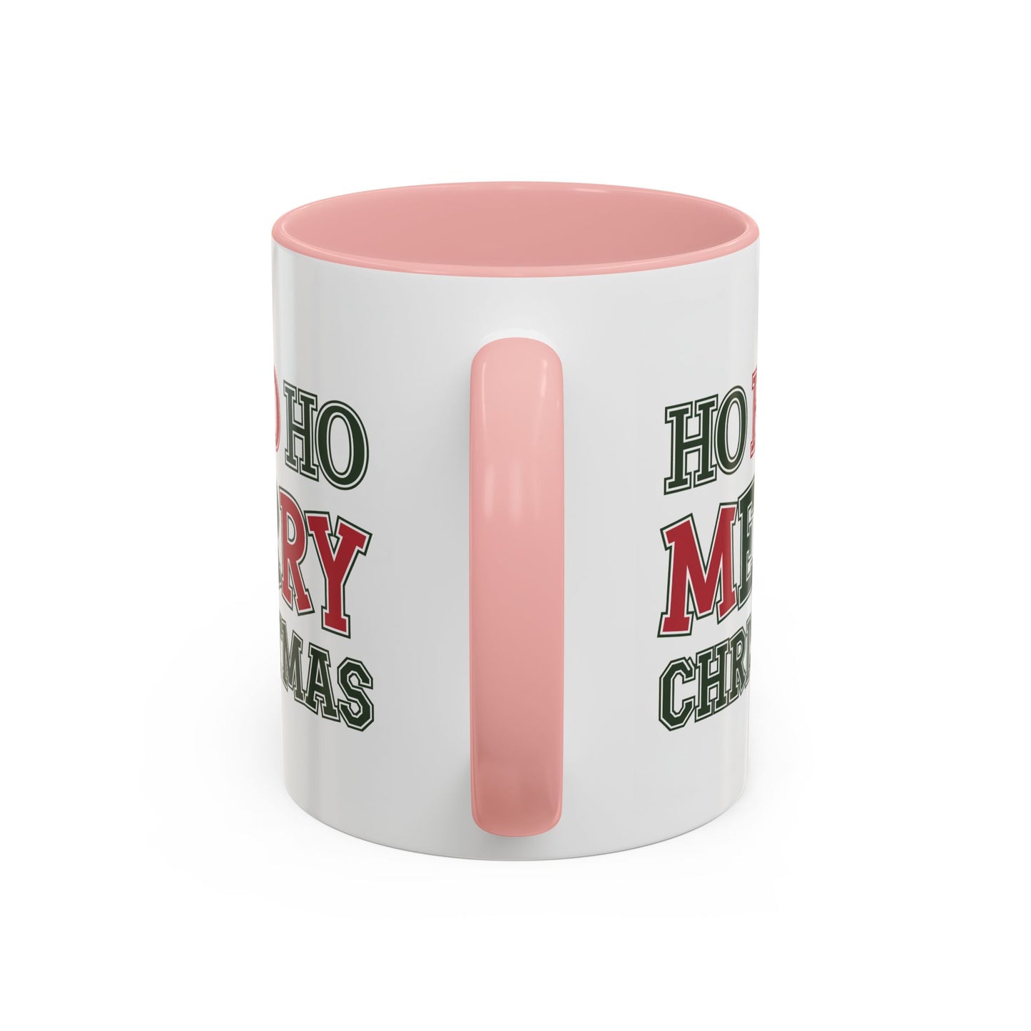Christmas Mug - Ho Ho Ho Merry Christmas Green & Red Text 2