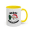 Christmas Mug - Merry Christmas Black Text Santa Tree
