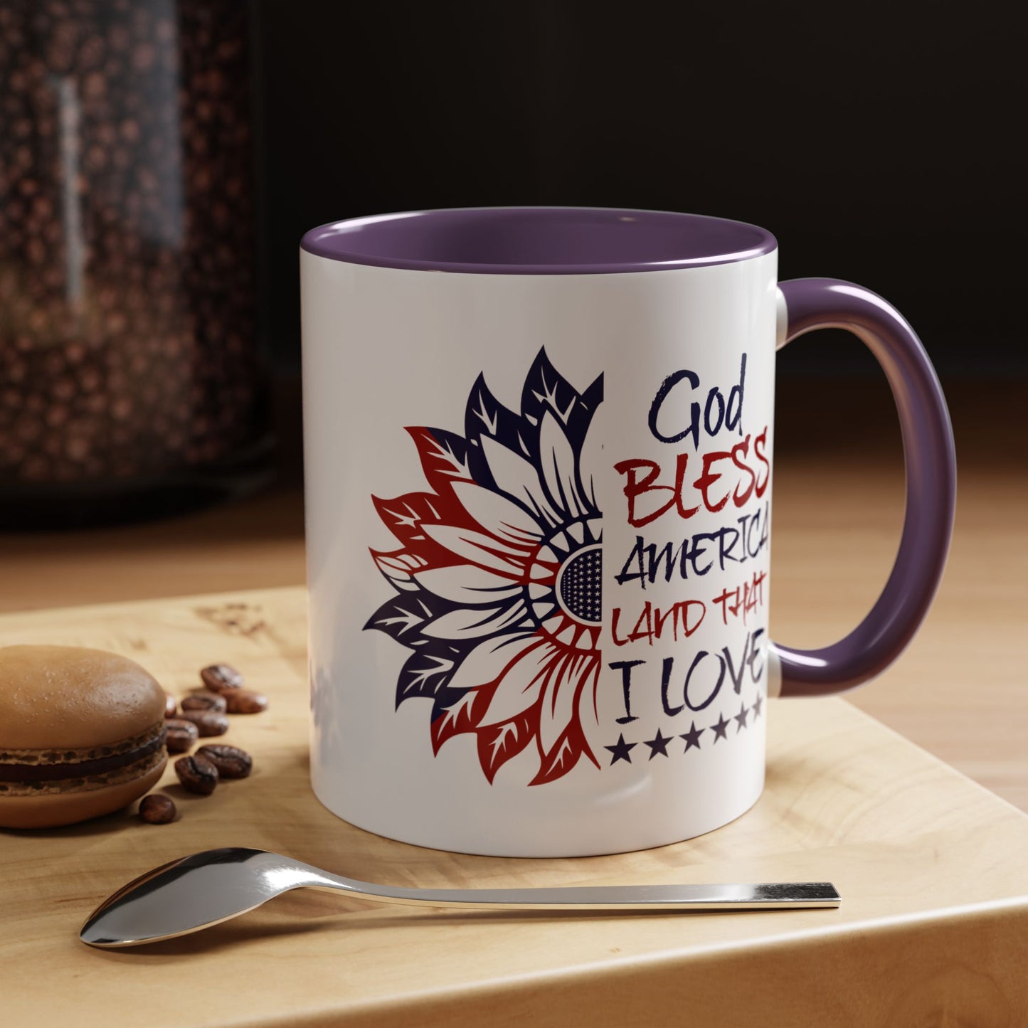 4th of July Mug - God Bless America Sunflower