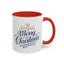 Christmas Mug - Merry Christmas Blue Text Gold Ornaments