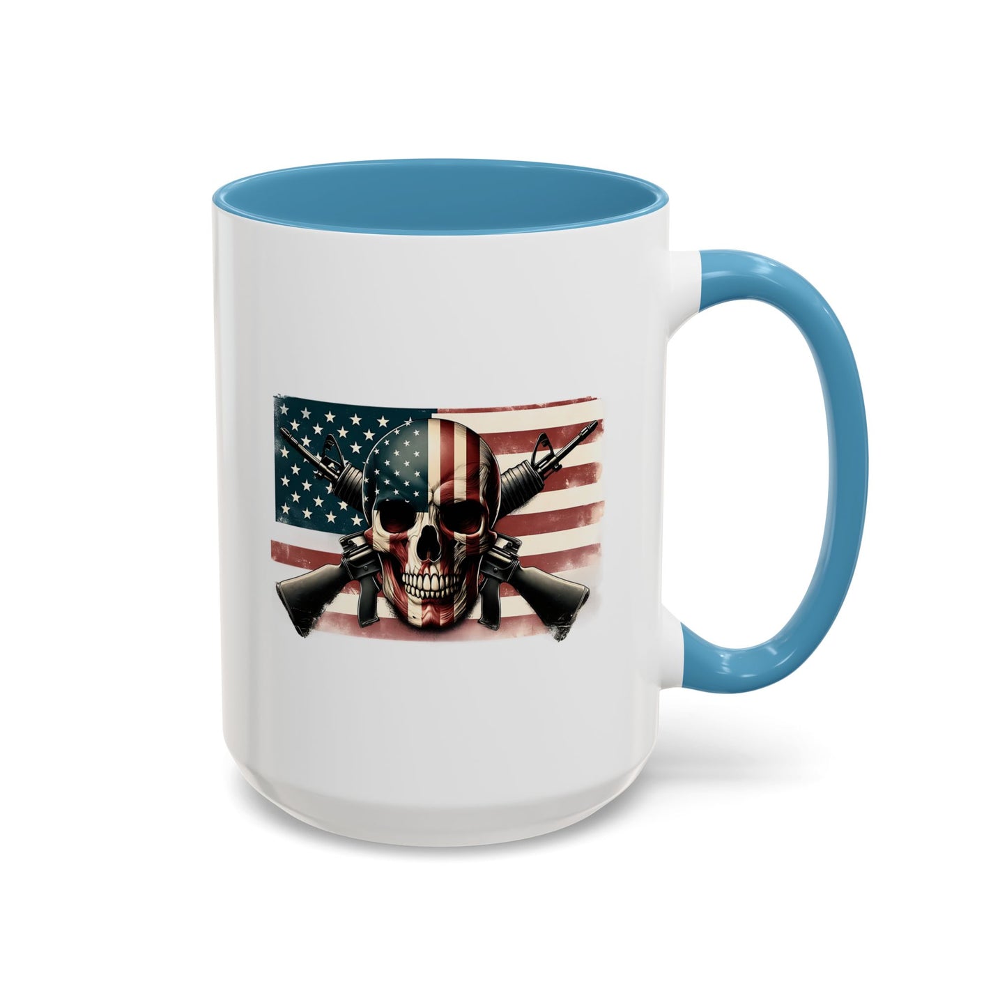 4th of July Mug - Skull Guns Flag