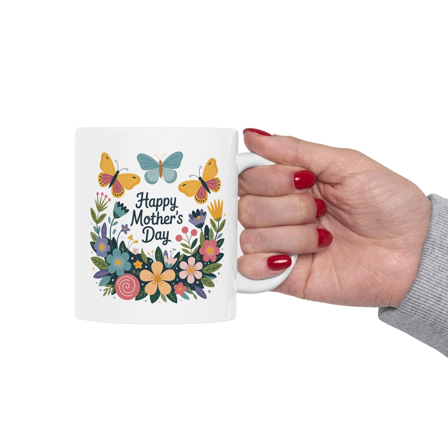 Mother's Day Mug - Happy Mother's Day Floral Butterflies