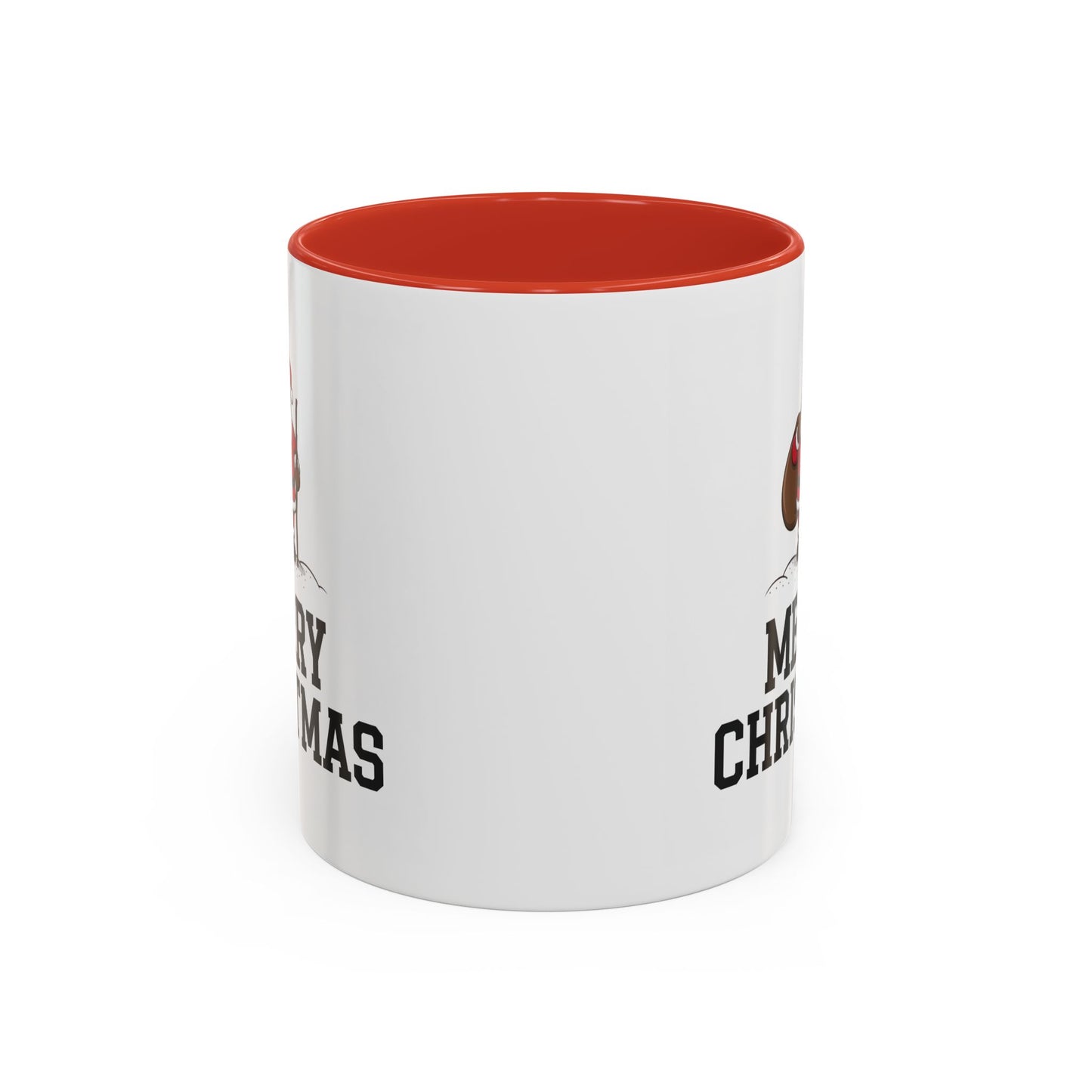 Christmas Mug - Merry Christmas Black Text Santa Walking