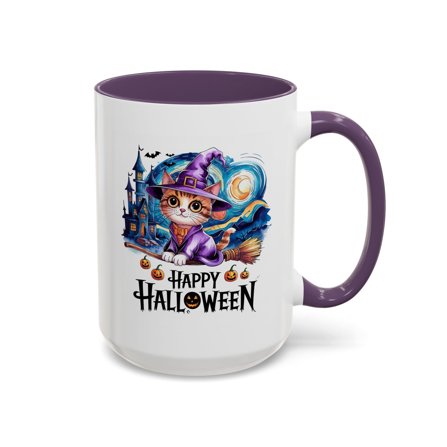 Halloween Mug - Happy Halloween Cat Witch