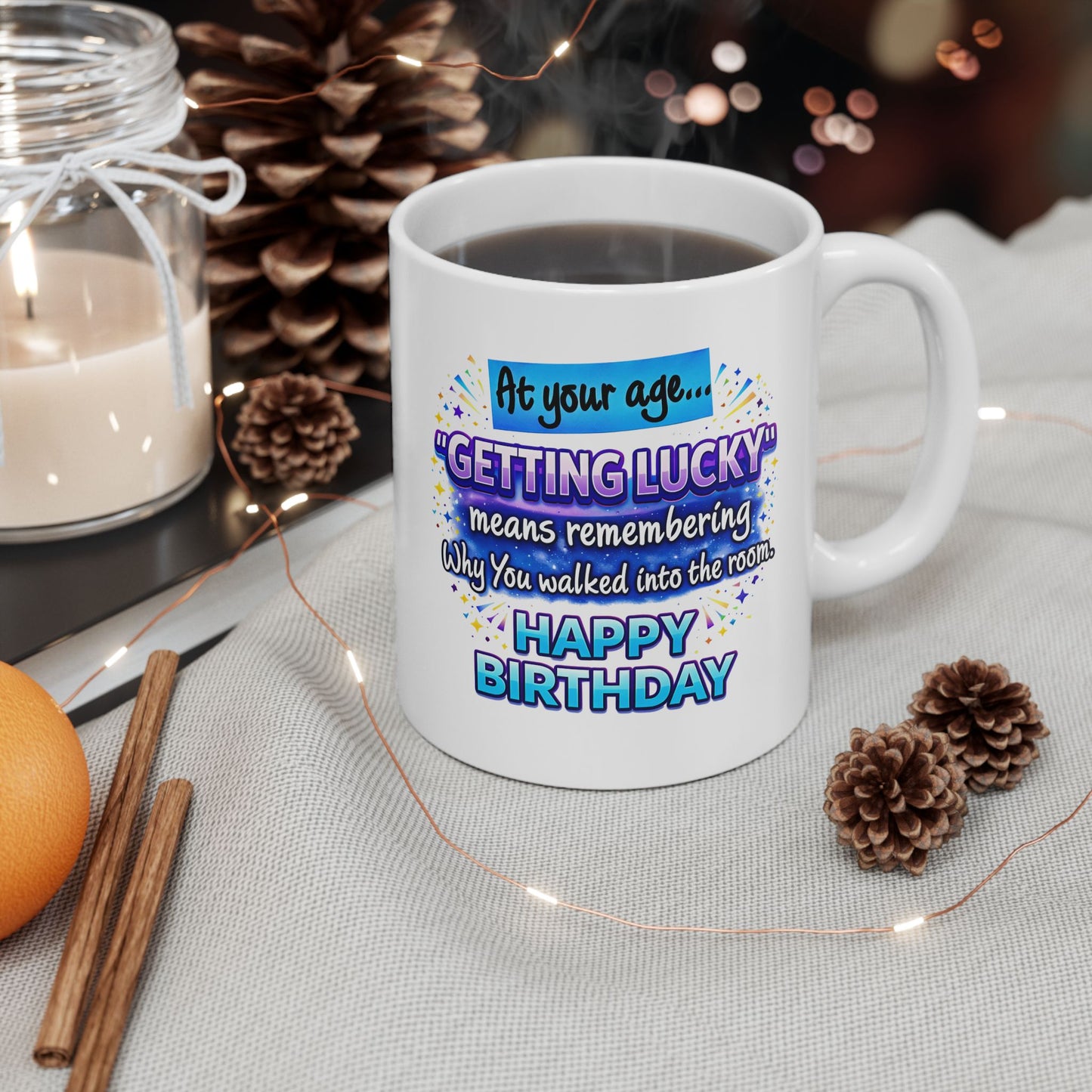 Birthday Mug - At Your Age Getting Lucky Male