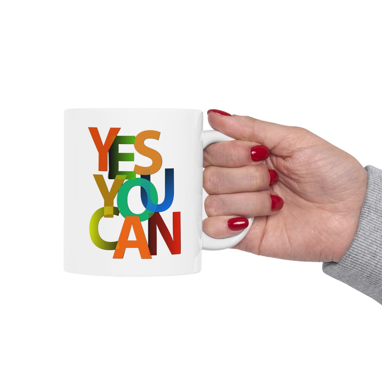 Motivation Mug - Yes You Can Colorful