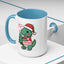 Christmas Mug - Merry Christmas Red Text Dinosaur Tree