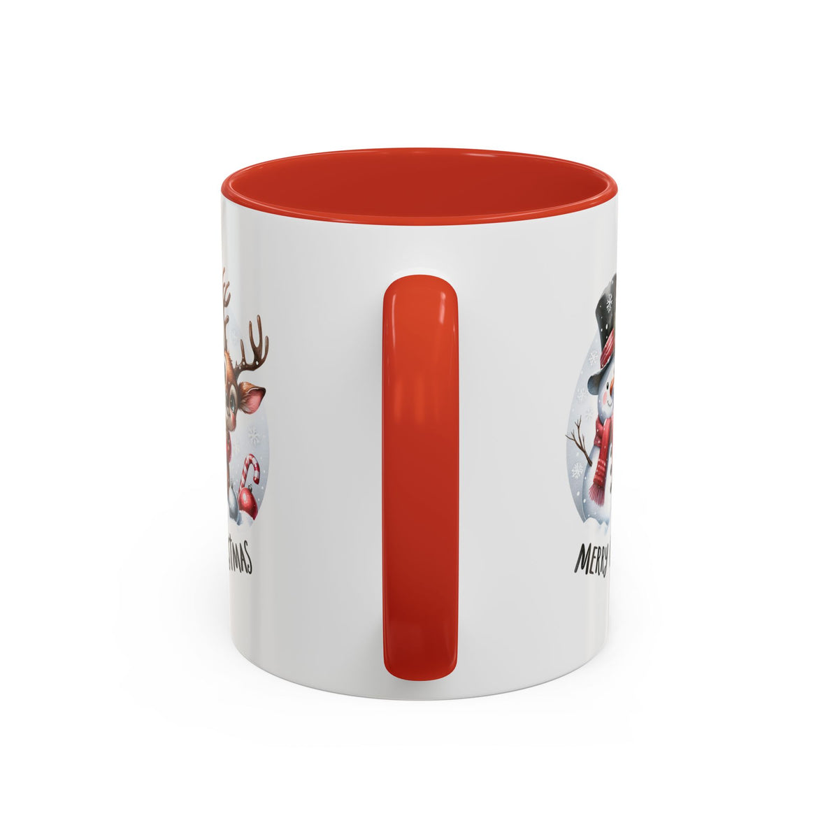 Chistmas Mug - Merry Christmas Snowman and Reindeer