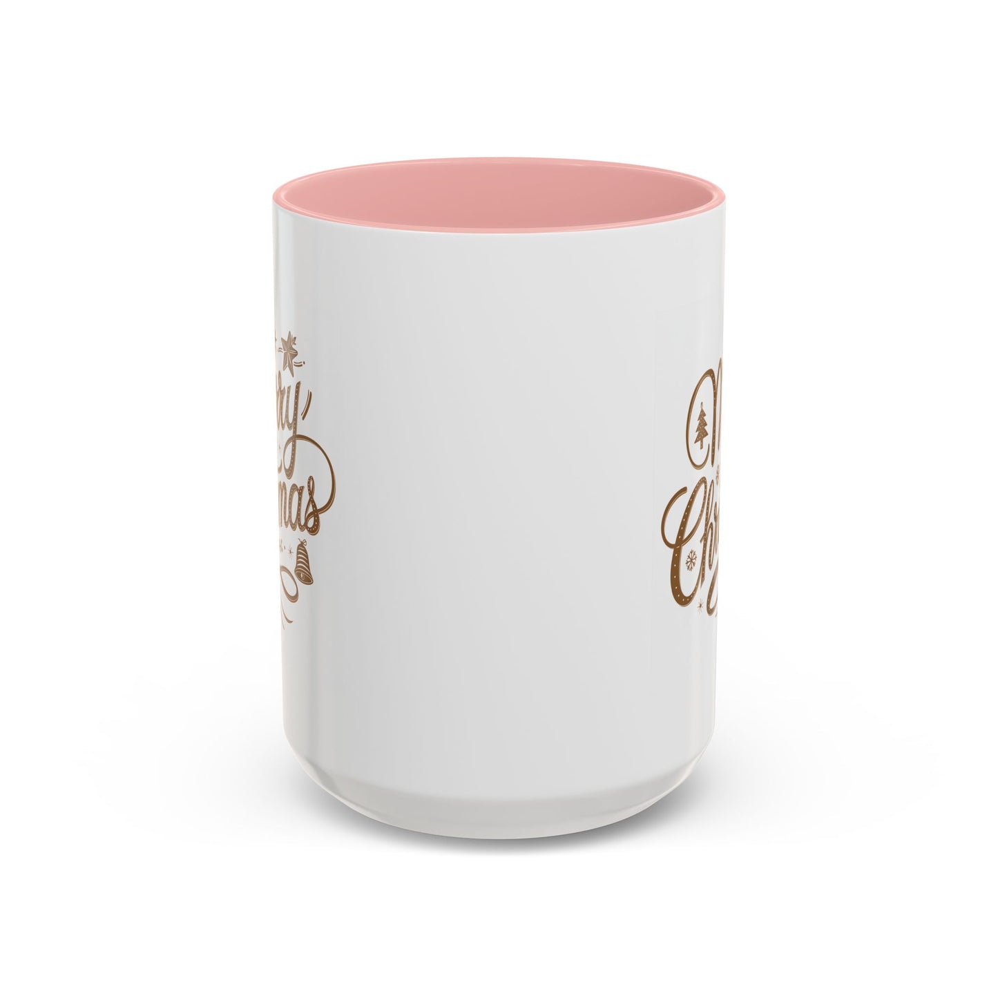 Christmas Mug - Merry Christmas Gold Text Tree Star Ornaments