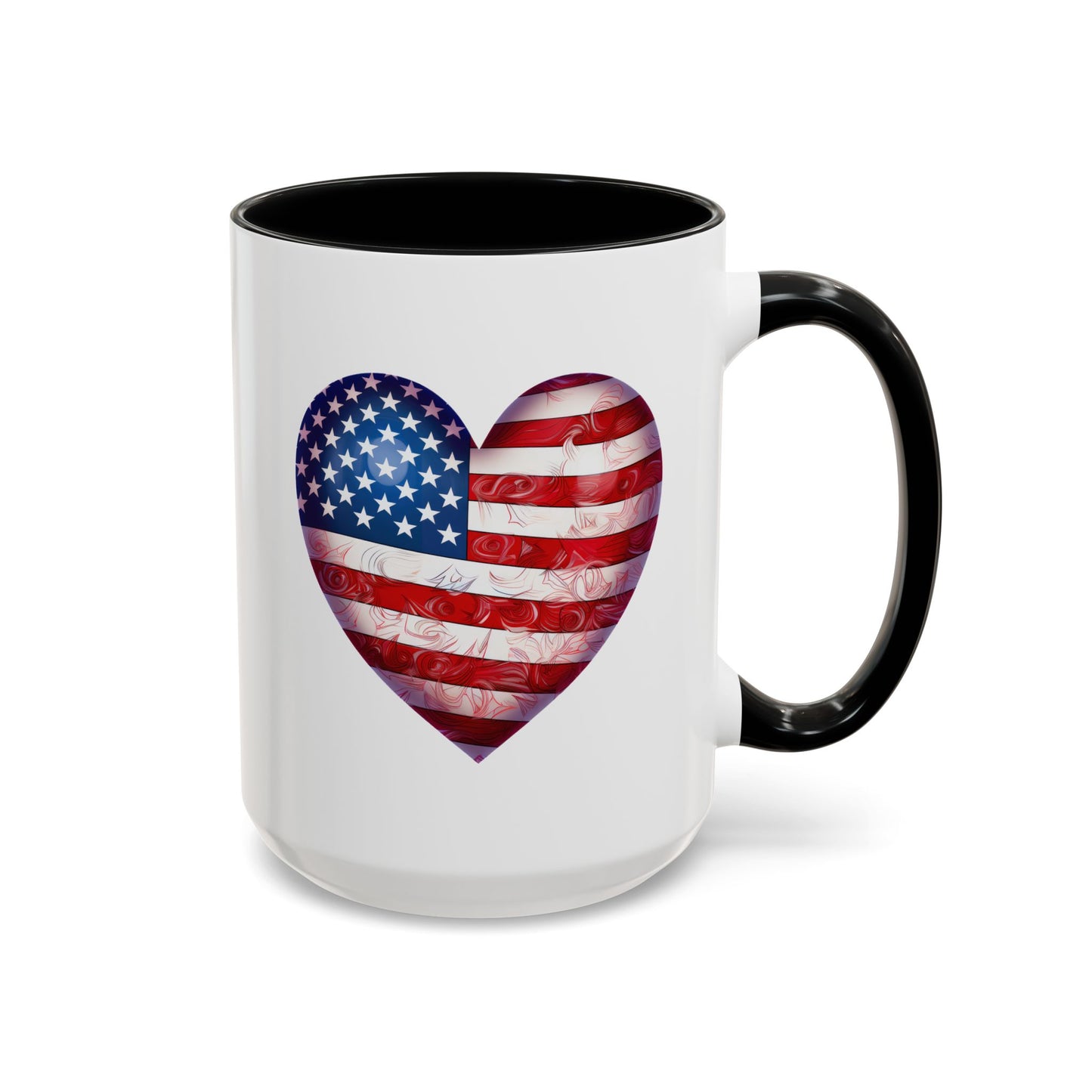 4th of July Mug - Heart American Flag