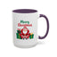 Christmas Mug - Merry Christmas Green & Red Text Santa Presents