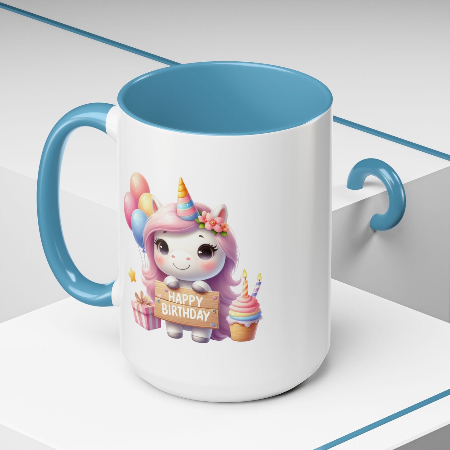 Birthday Mug - Girl Unicorn Happy Birthday Sign 2
