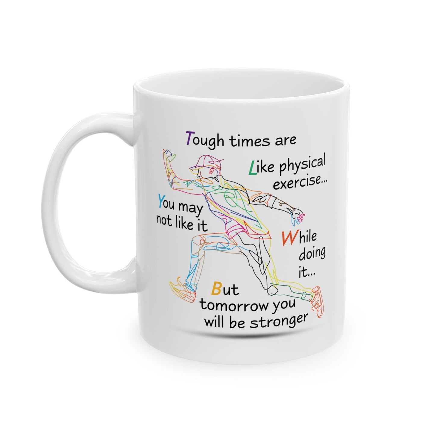 Motivation Mug - Tough Times Are Like Physical Exercise
