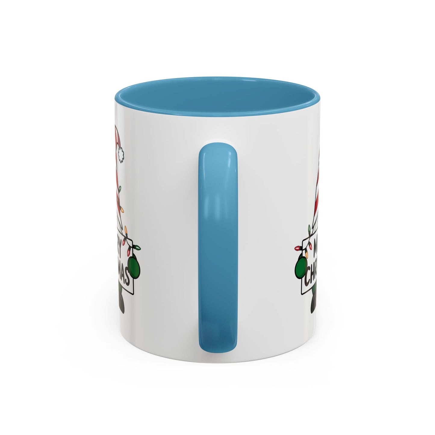 Christmas Mug - Merry Christmas Black Text Gnome Lights