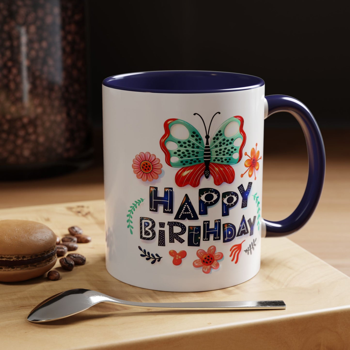 Birthday Mug - Butterfly Flowers
