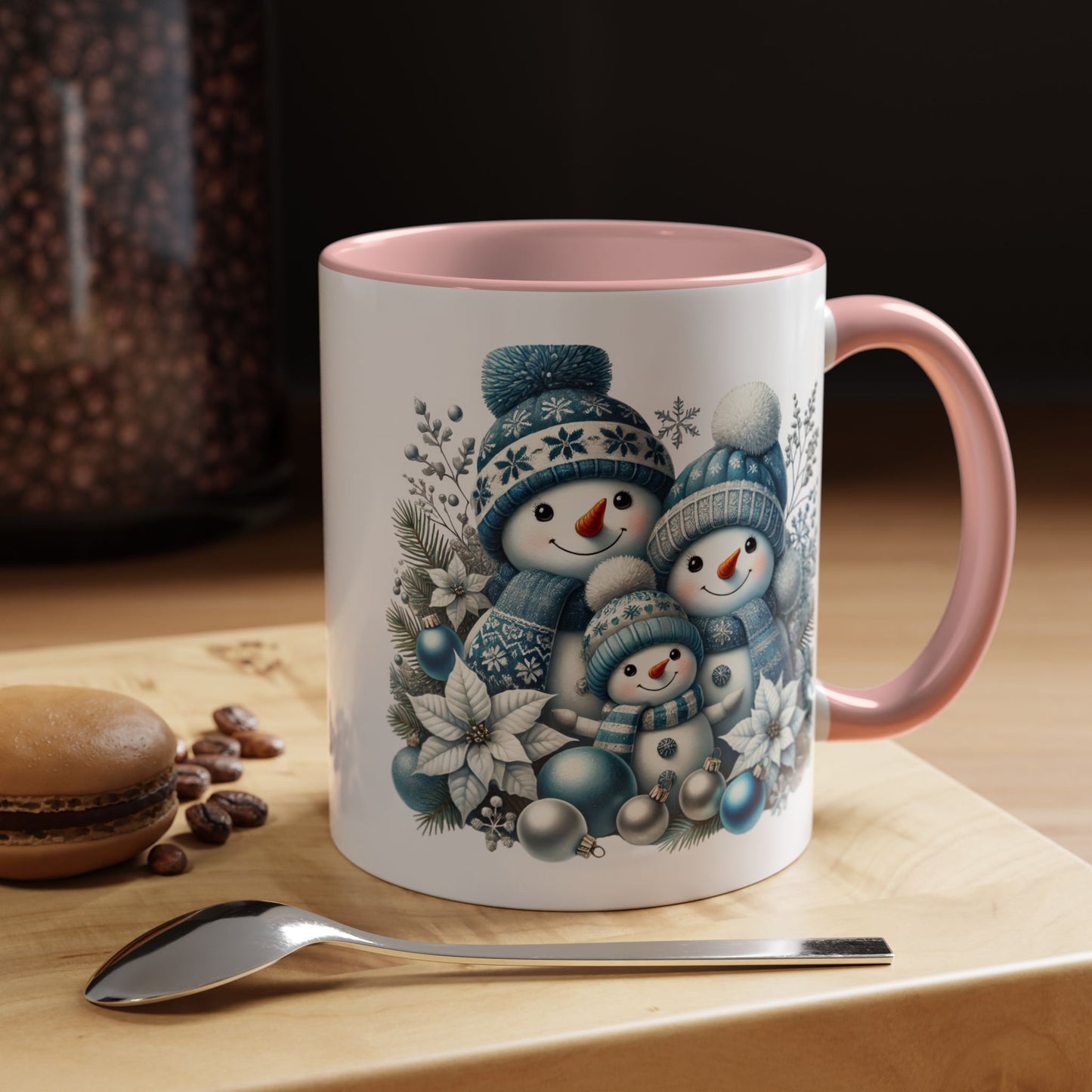 Christmas Mug - Blue Snowman Family