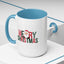 Christmas Mug - Merry Christmas Green & Red Text Santa