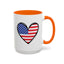 4th of July Mug - USA Flag Heart