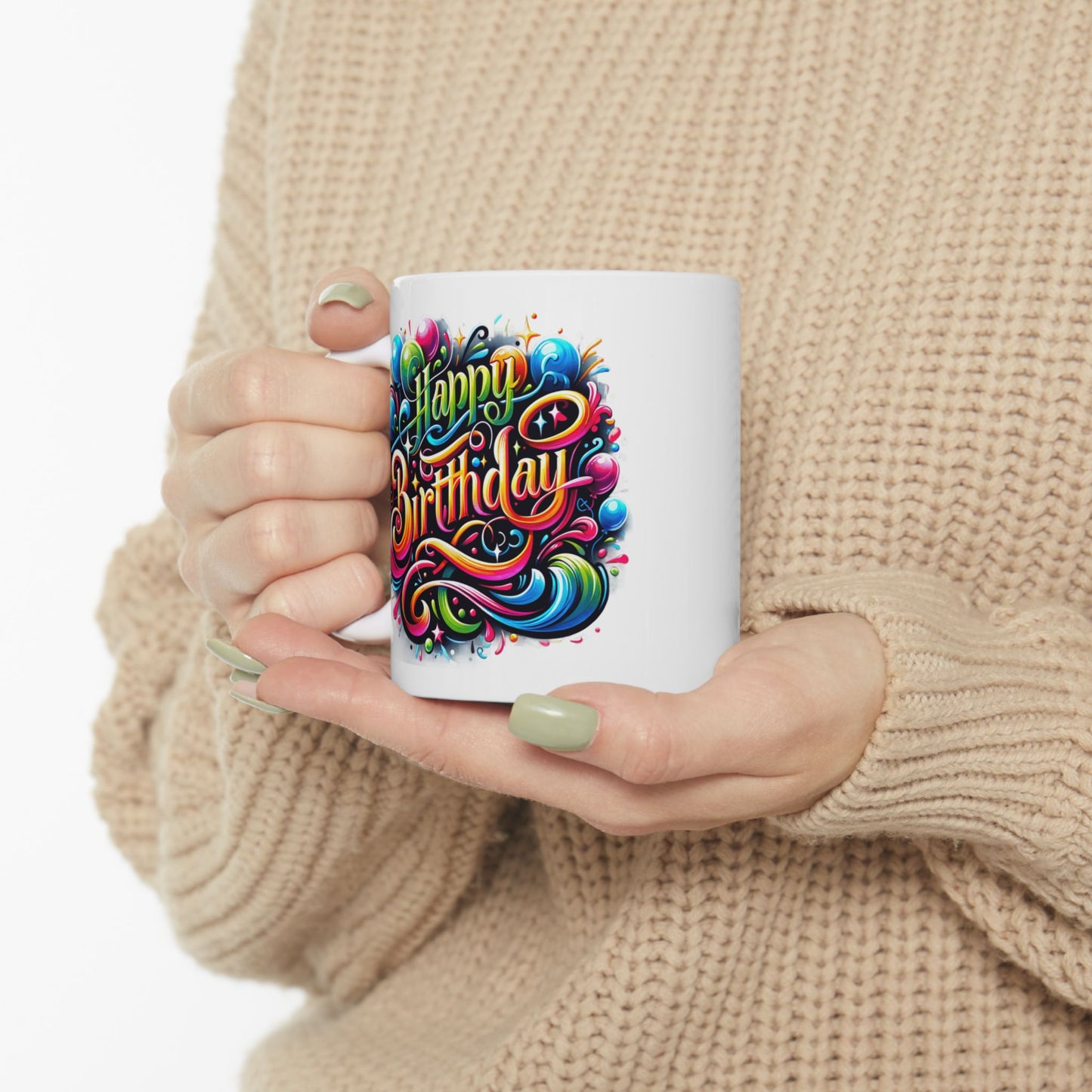Birthday Mug - Happy Birthday Swish
