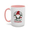 Christmas Mug - Merry Christmas Green & Red Text Gnome Present Trees