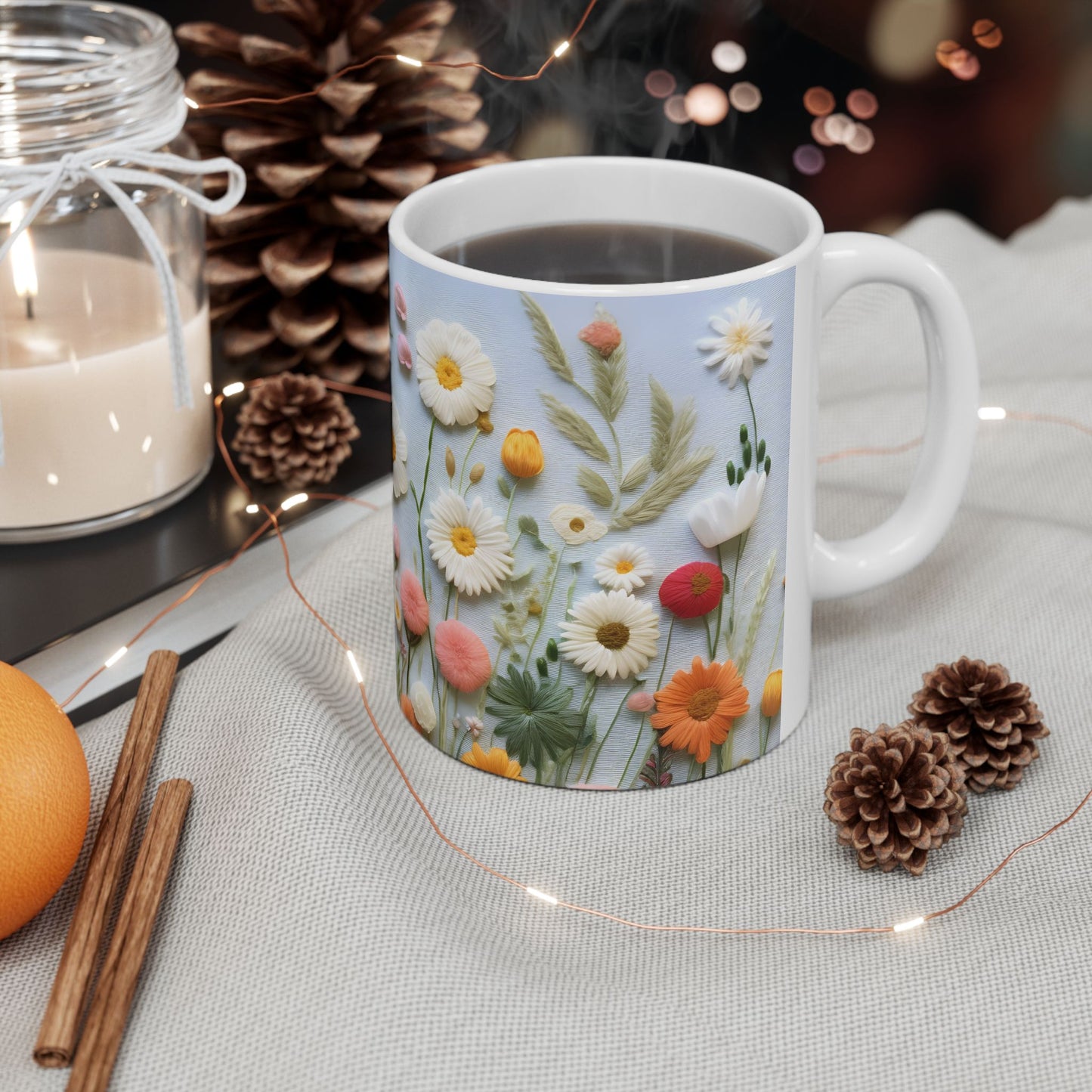 Artistic Mug - Felted Flowers 3