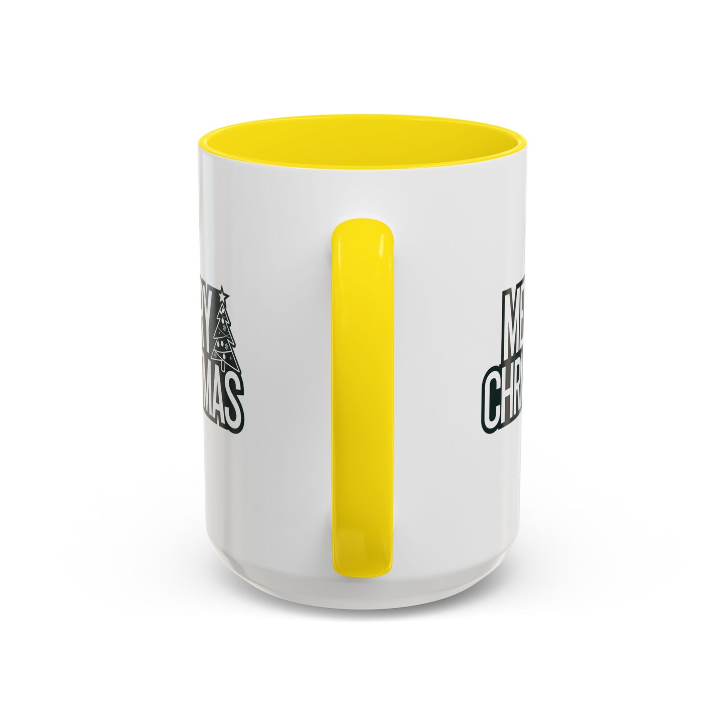 Christmas Mug - Merry Christmas White & Black Text Tree