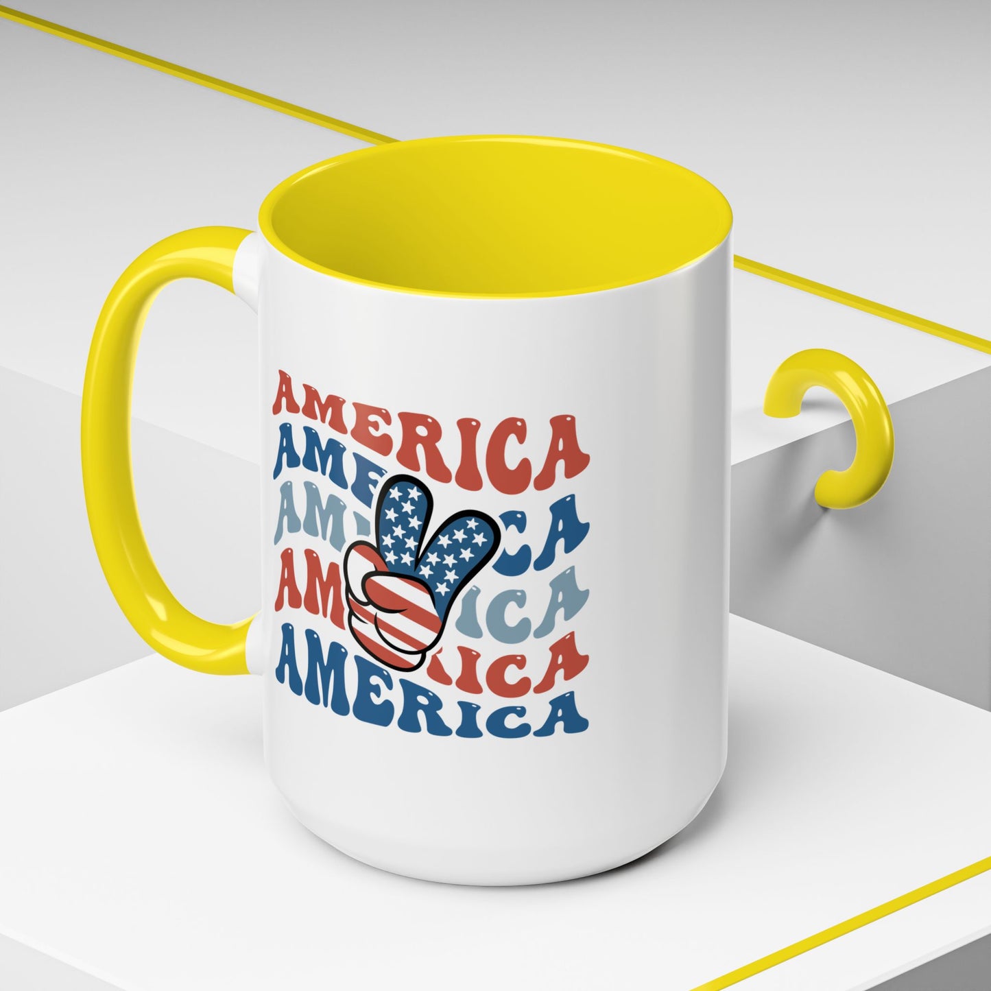 4th of July Mug - America peace Sign