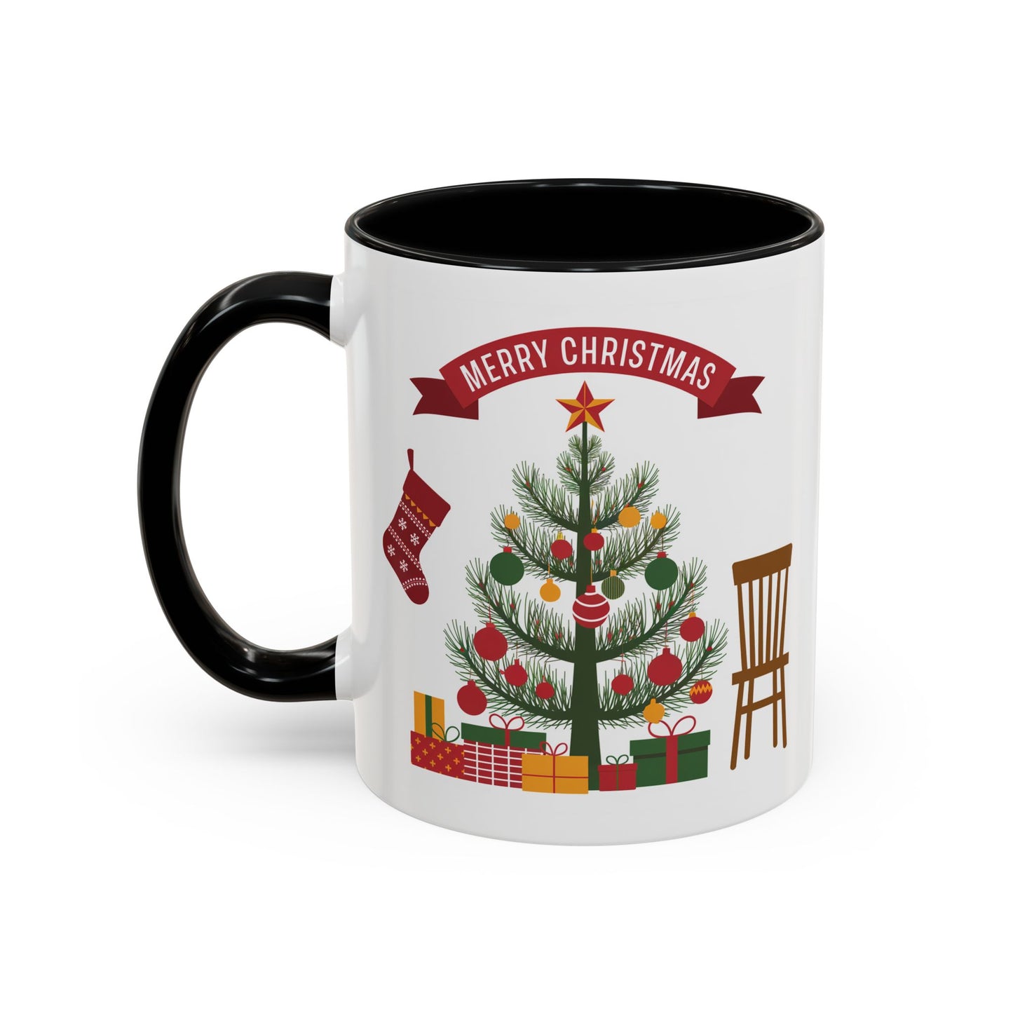 Christmas Mug - Merry Christmas Banner Tree Presents