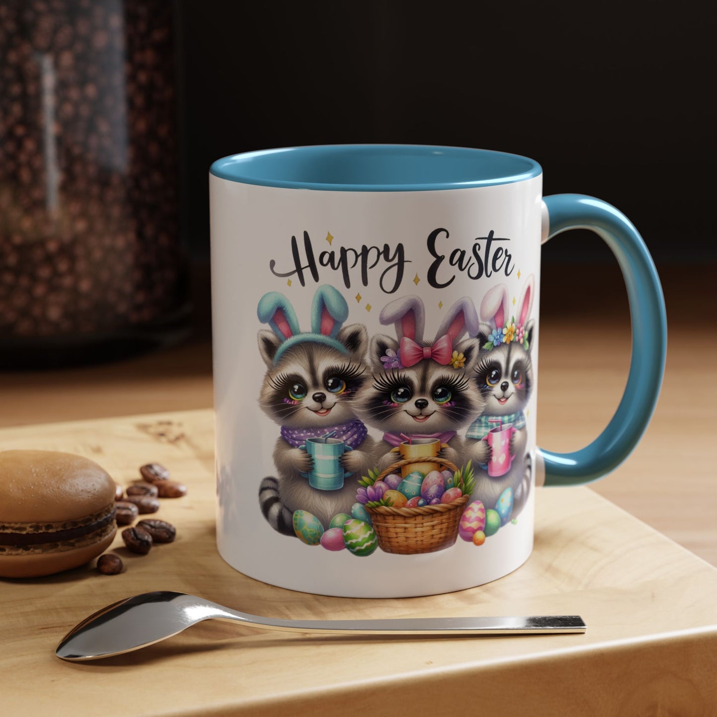 Easter Mug - Happy Easter Racoons