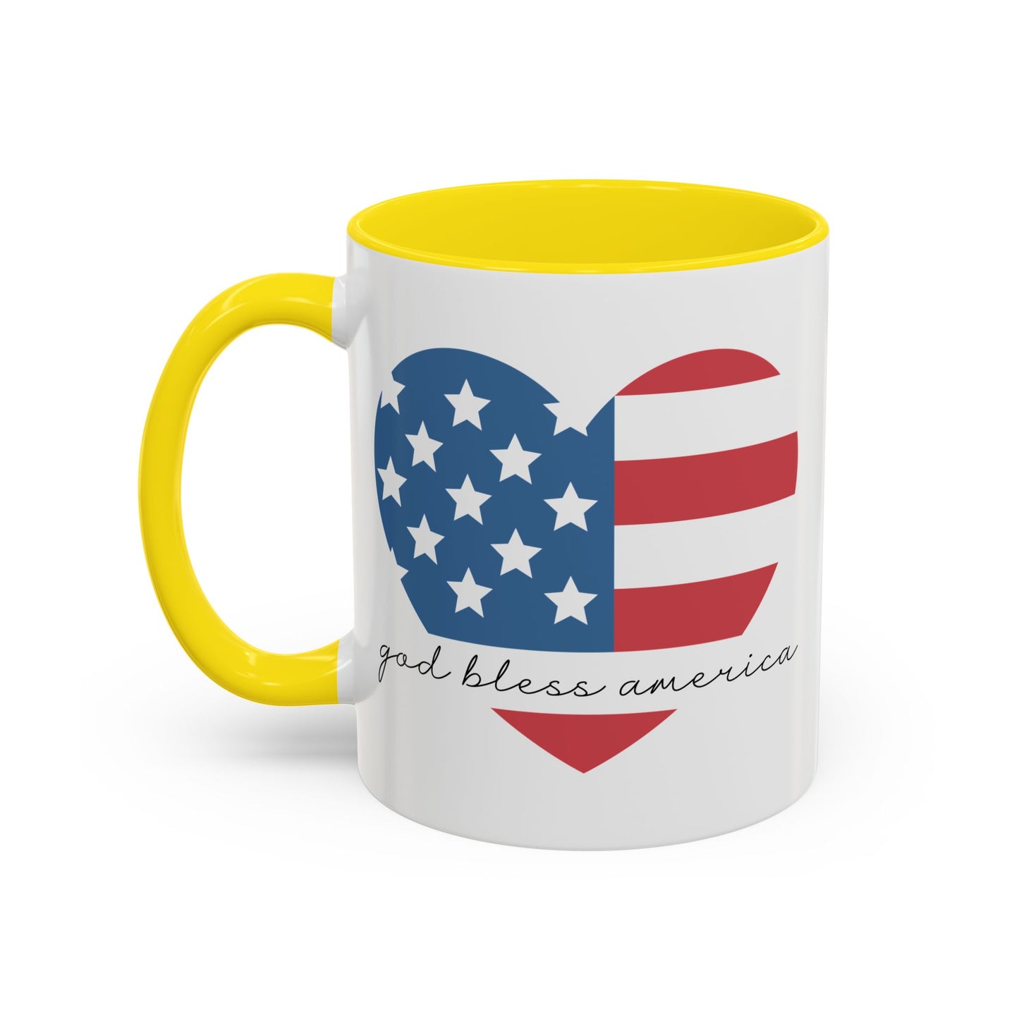 4th of July Mug - God Bless America Flag Heart