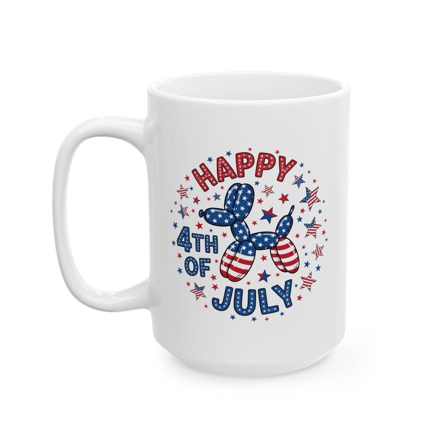 4th of July Mug - Happy 4th of July Dog Balloon