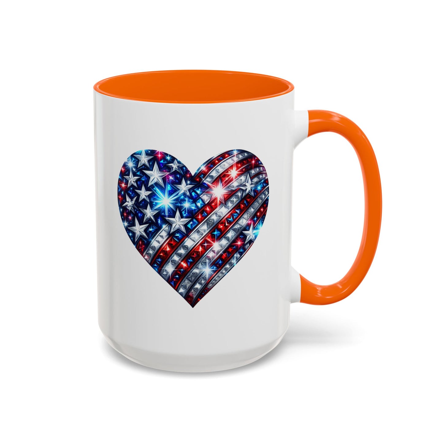 4th of July Mug - USA Sparkle Heart