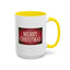 Christmas Mug - Merry Christmas Cream Text Maroon Background