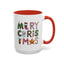Christmas Mug - Merry Christmas Green Red & Gold Patterned Text