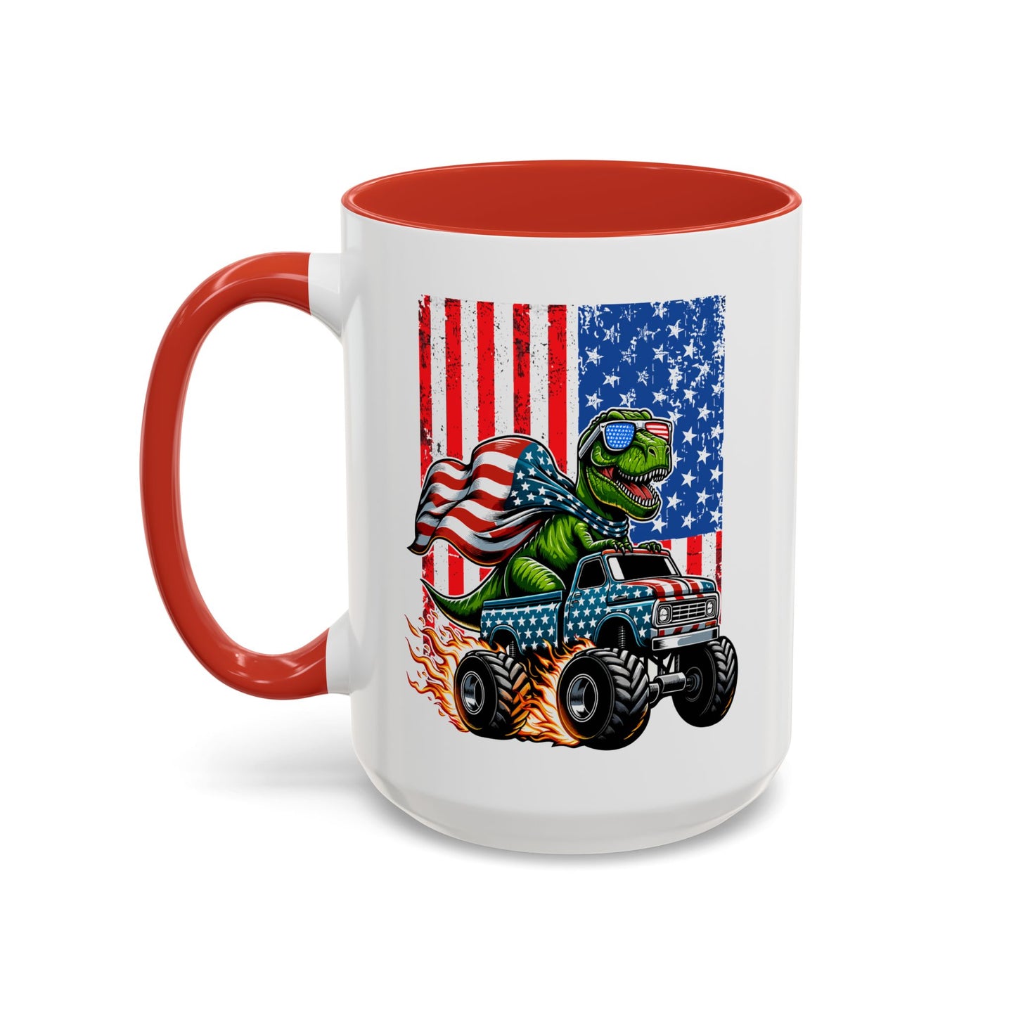 4th of July Mug - T Rex Riding Monster Truck