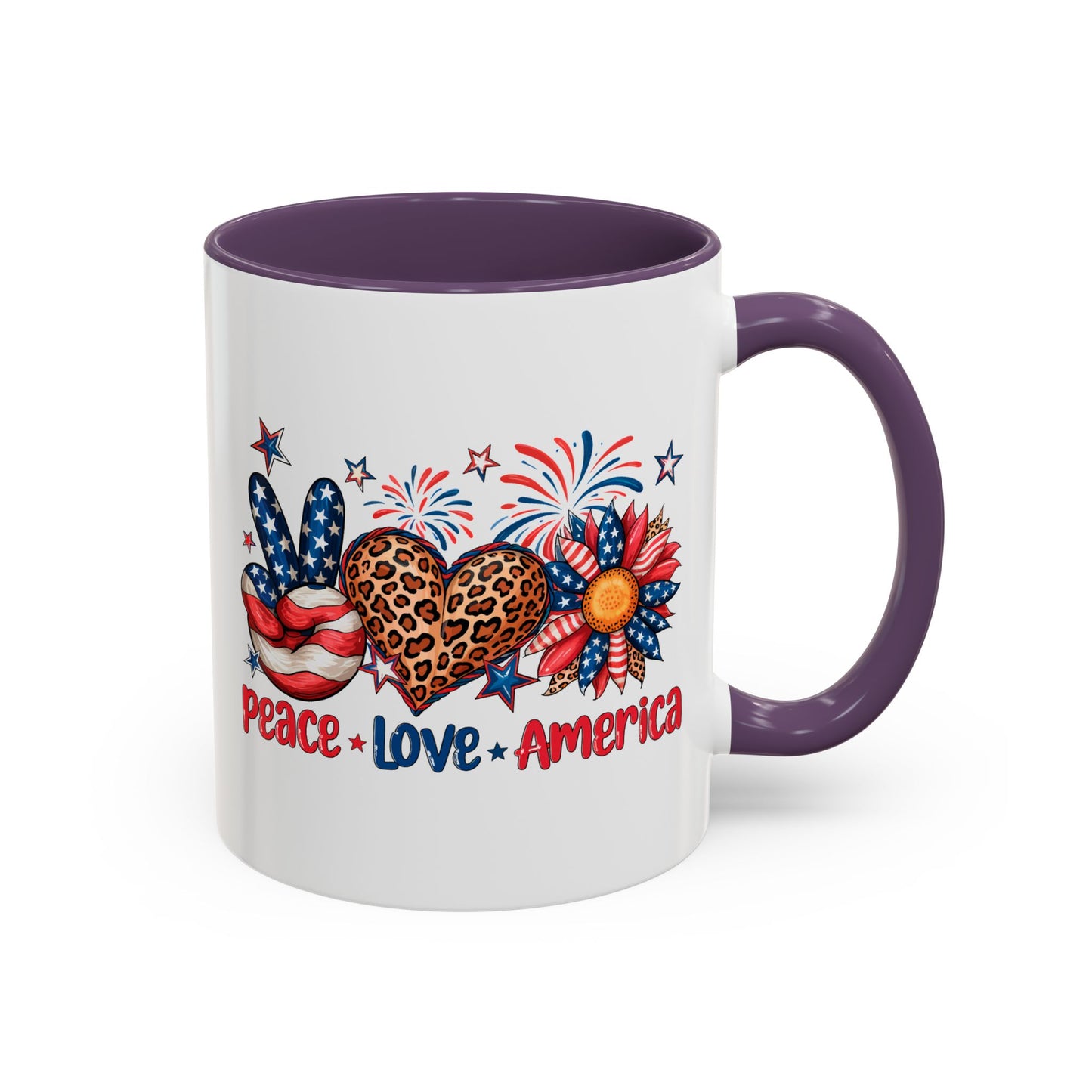 4th of July Mug - Peace Love America