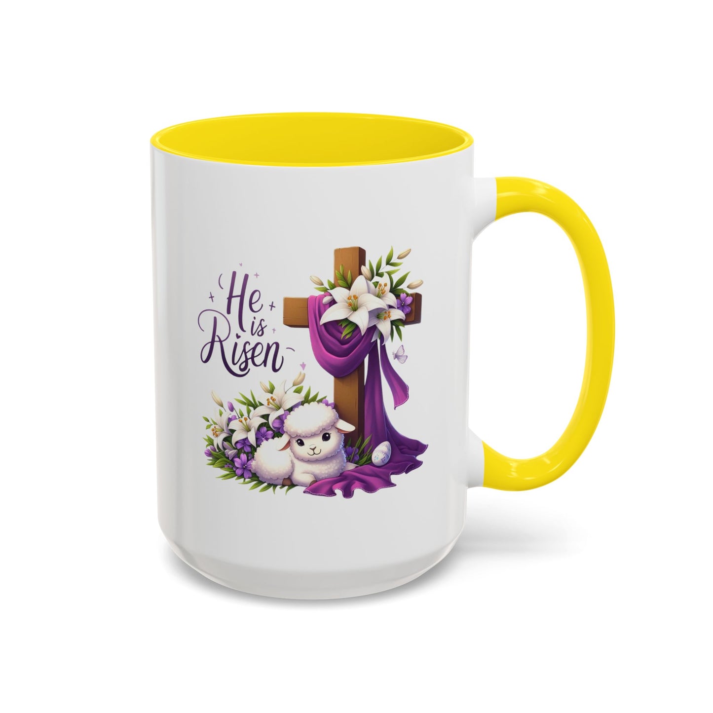 Easter Mug - He Is Risen Cross