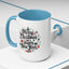 Christmas Mug - Merry Christmas and a Happy New Year Black Text Tree Ornaments Presents