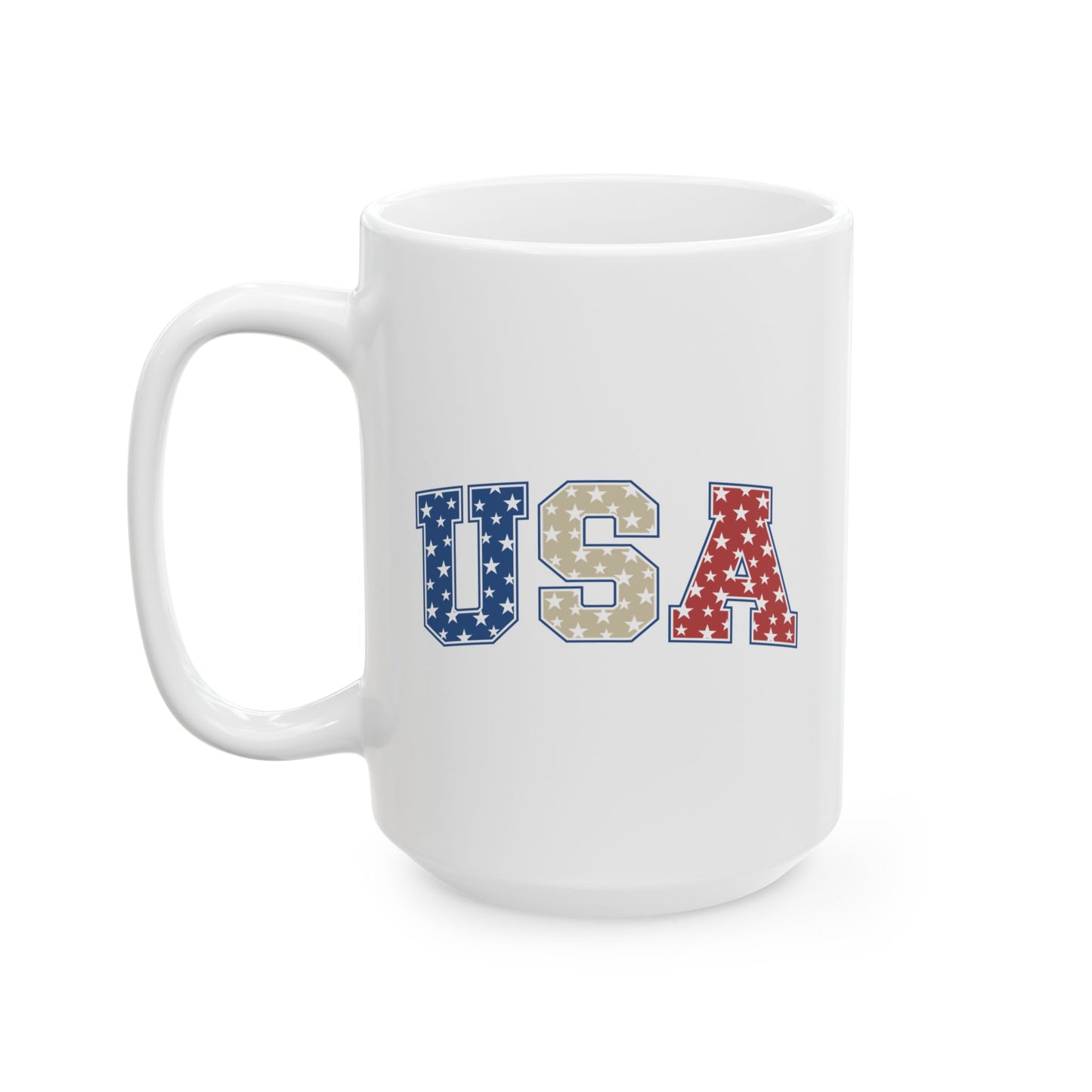 4th of July Mug - USA Red White & blue Stars