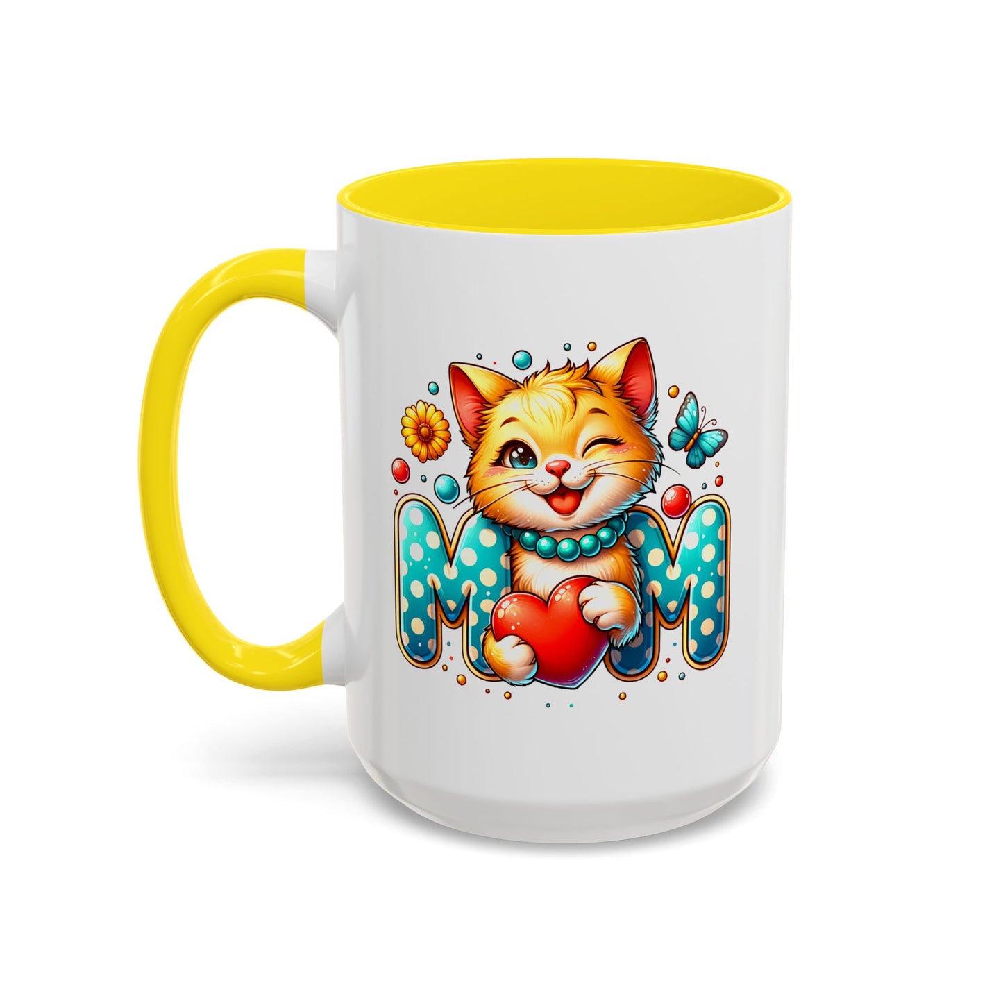 Mother's Day Mug - Mom Cat Red Heart