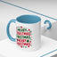 Christmas Mug - Merry Christmas Green & Red Text Trees Hearts Snowflakes Stars