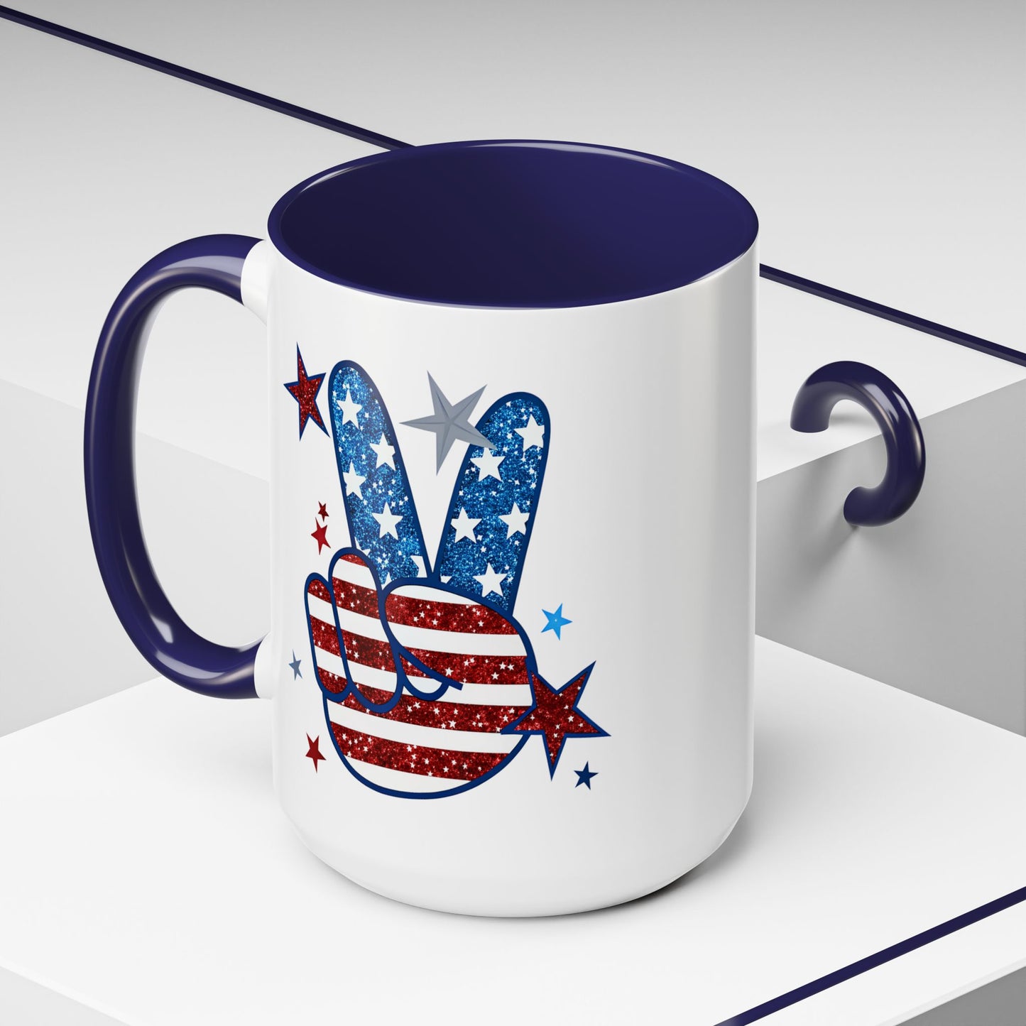 4th of July Mug - America Peace Sign