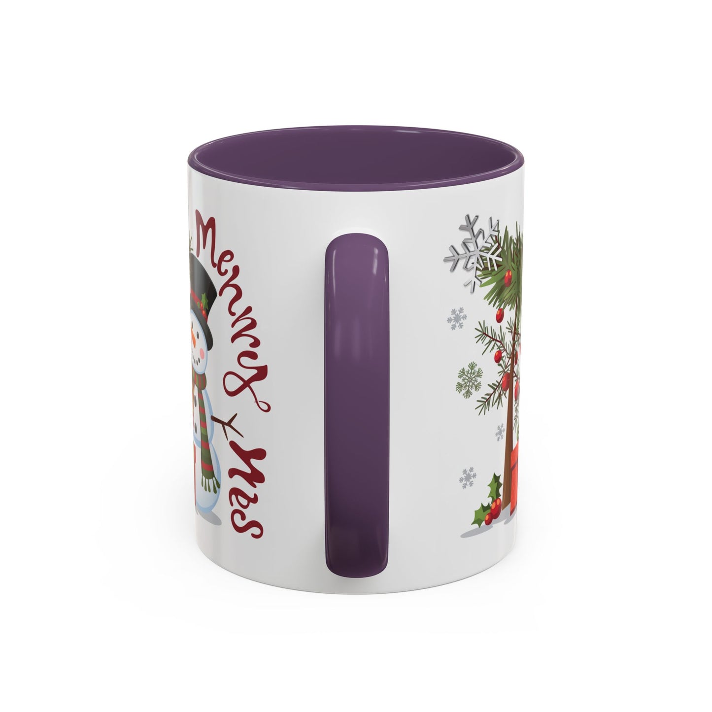 Christmas Mug - Merry Xmas Snowman Tree Present
